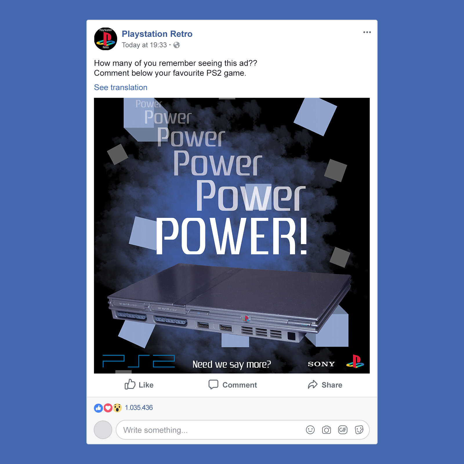 A mockup for a FaceBook post of the ad.